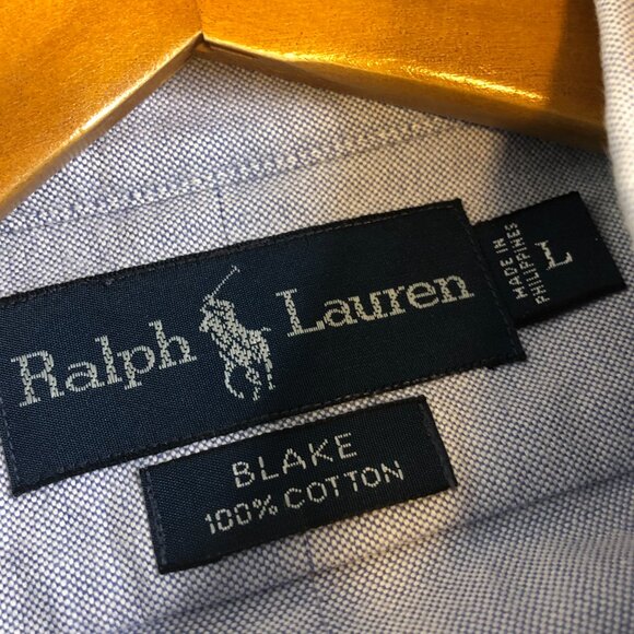 Polo Ralph Lauren Shirt Mens Large Blue Short Sleeve Blake Chambray Flesh Pony - Picture 2 of 13